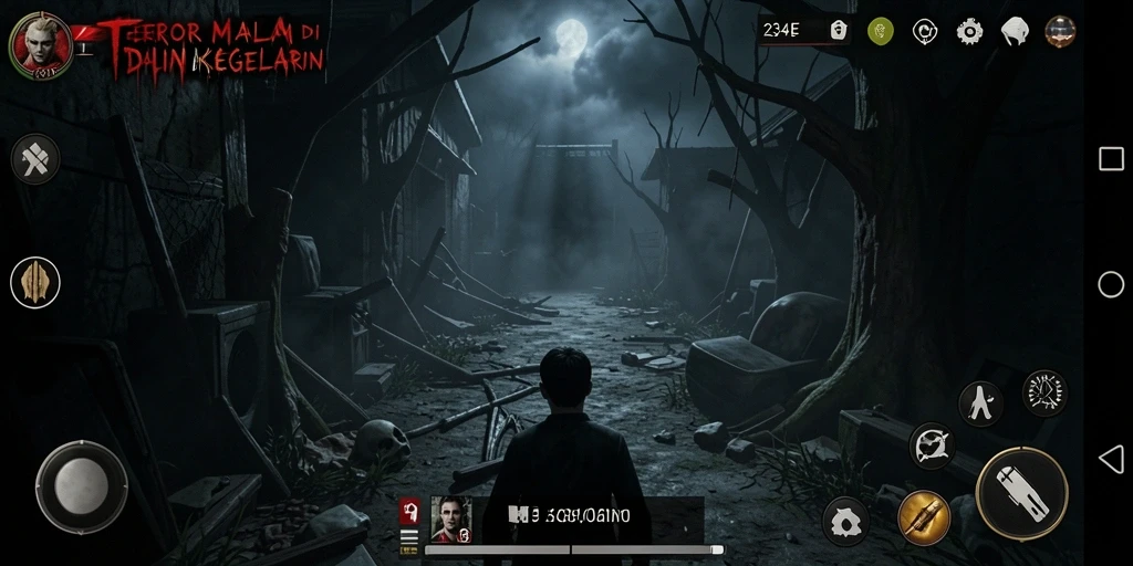 Tampilan gameplay menegangkan saat menjelajahi kegelapan di dalam 234E.