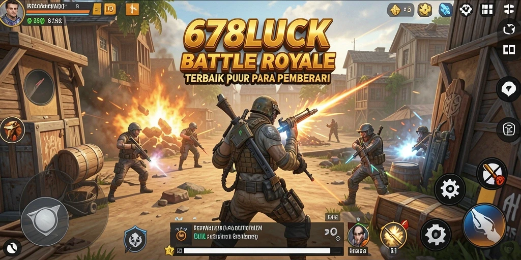 Tangkapan layar utama 678LUCK menampilkan aksi pertarungan Battle Royale yang mendebarkan.