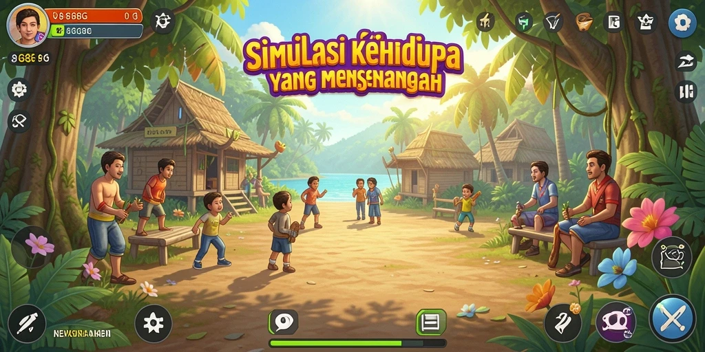 Screenshot gameplay 8G8G menampilkan kehidupan virtual yang menarik.