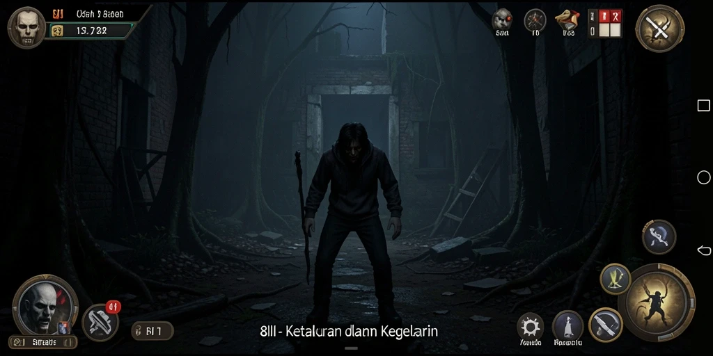 Screenshot menunjukkan ketegangan saat menjelajahi area gelap di 8II.