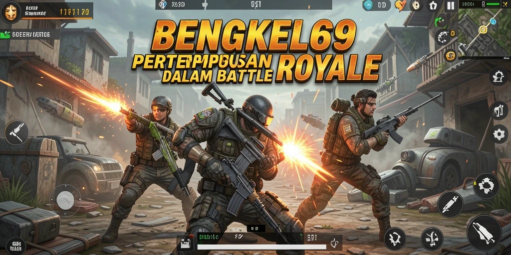 Tampilan mendebarkan gameplay BENGKEL69 di arena pertempuran.