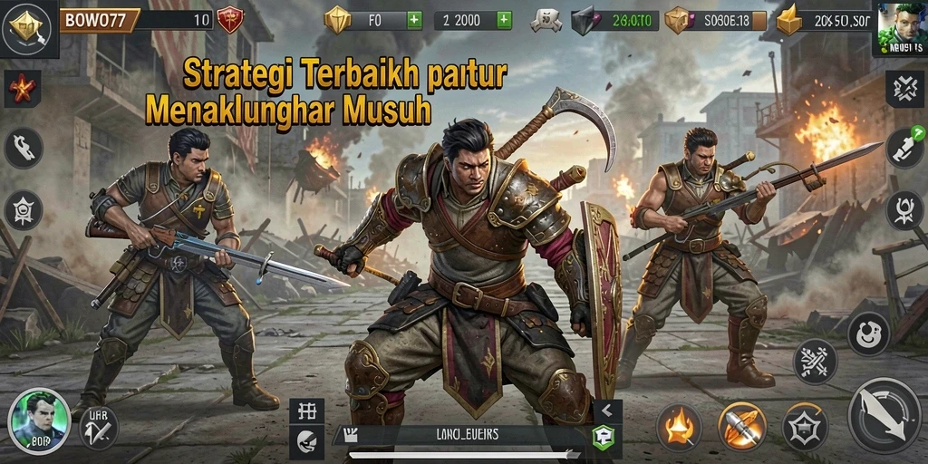 Tangkapan layar gameplay <strong>BOWO77</strong> menampilkan pertempuran strategis yang menegangkan.