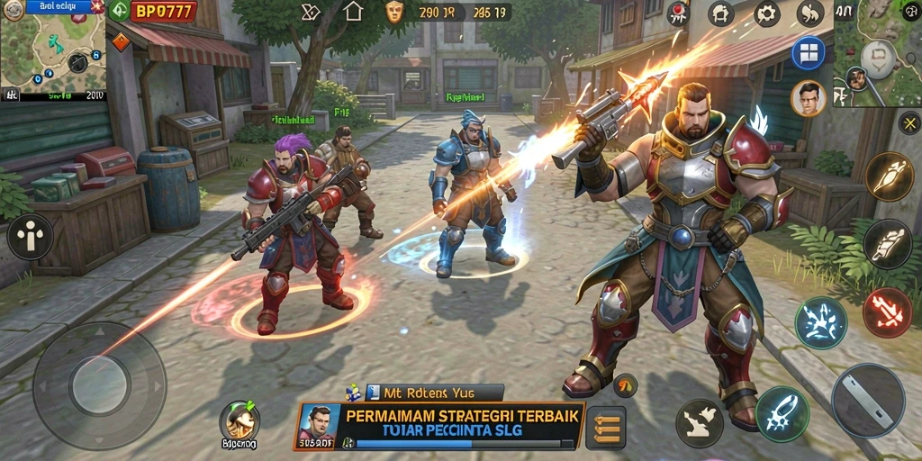 Screenshot gameplay BPO777 menampilkan pertarungan strategi yang seru.