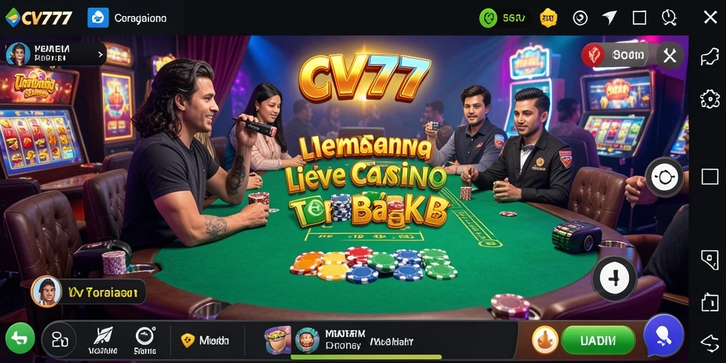 Tampilan gameplay Live Casino CV777 yang menarik dan interaktif.
