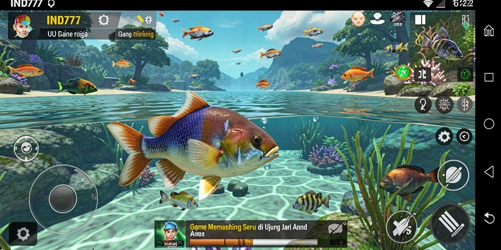 Screenshot gameplay IND777 menampilkan pengalaman memancing yang memukau.