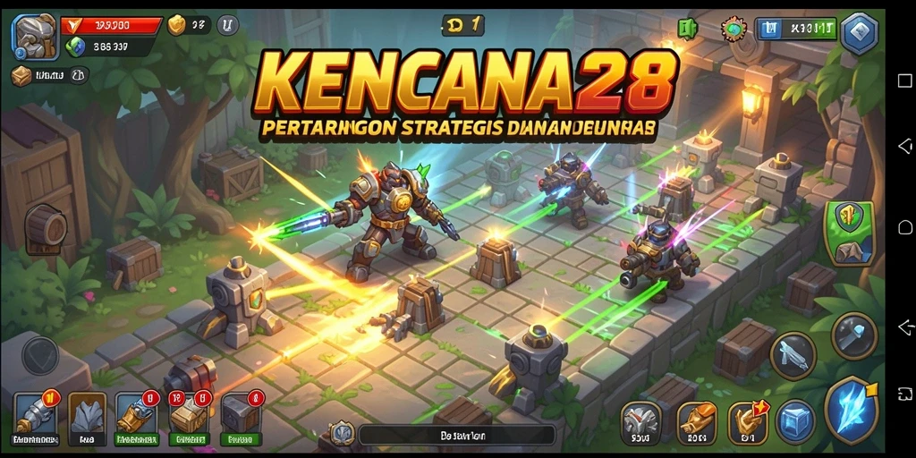 Screenshot utama KENCANA28 menampilkan momen seru permainan Tower Defense.