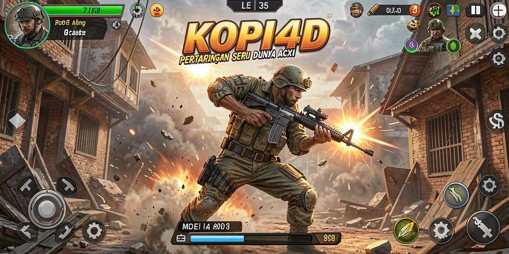 Tangkapan layar gameplay KOPI4D yang menunjukkan aksi mendebarkan.