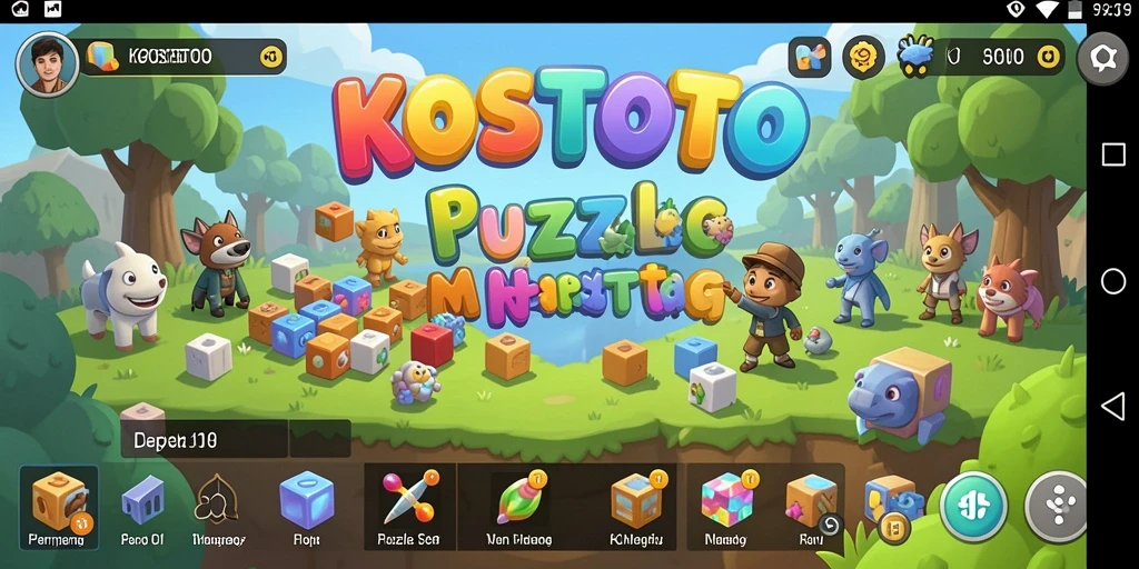 Tampilan gameplay KOSTOTO menampilkan tantangan puzzle yang menarik.
