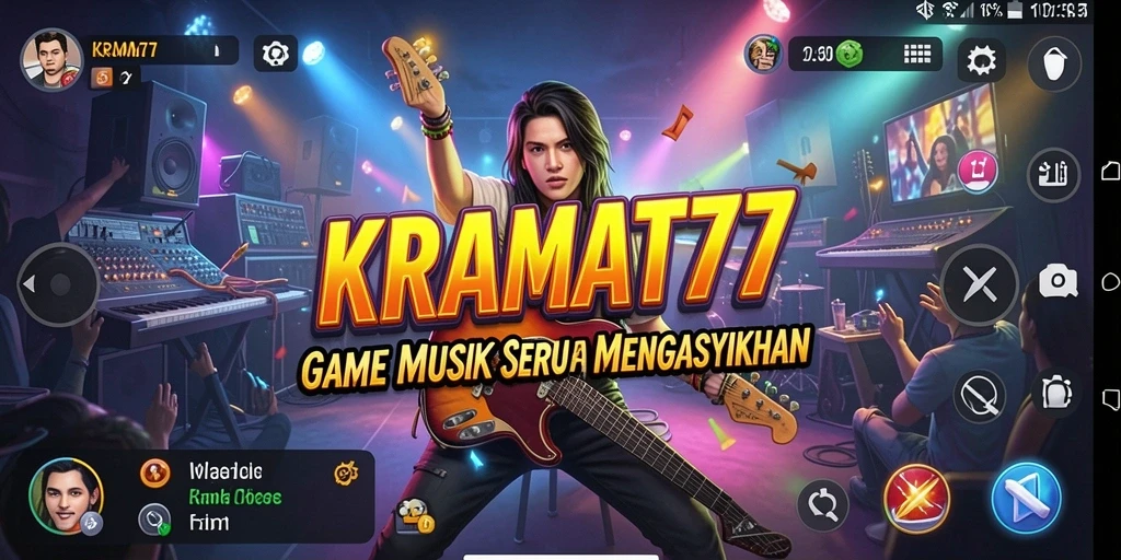 Tampilan gameplay KRAMAT77 yang menarik dengan elemen musik yang dinamis.