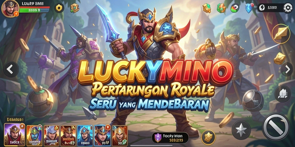 Tampilan gameplay LUCKYMINO yang mendebarkan saat pertempuran Battle Royale.