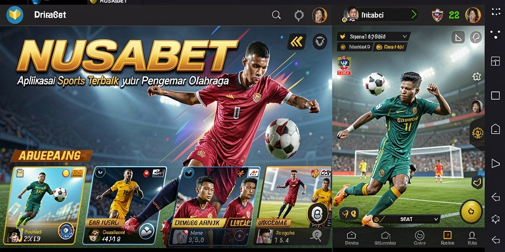 Tampilan screenshot NUSABET menampilkan fitur utama dan statistik olahraga.