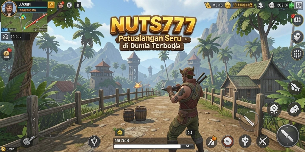 Tangkapan layar utama NUTS777 menampilkan gameplay menakjubkan di dunia terbuka.