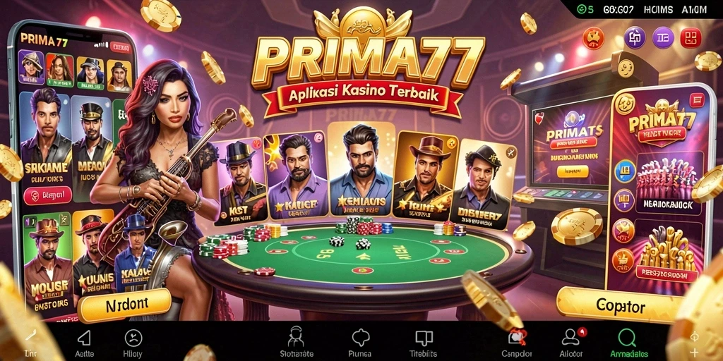 Tampilan utama PRIMA77 dengan berbagai permainan Kasino yang menarik.