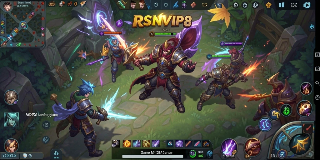 Gameplay RSNVIP8 yang menegangkan dalam aksi pertarungan MOBA.