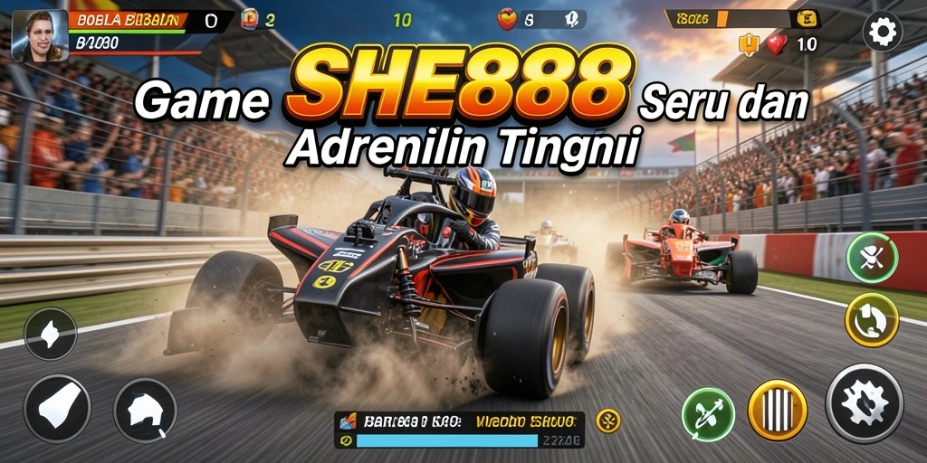 Tangkapan layar dari gameplay balap yang mendebarkan.