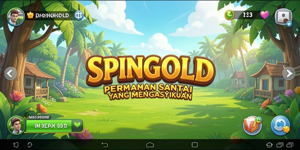 Tampilan gameplay SPINGOLD yang ceria dan menarik.