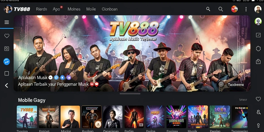 Screenshot dari gameplay TV888 yang seru penuh dengan musik.