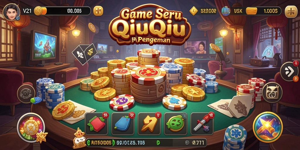 Tampilan screenshot utama V21 menunjukkan antusiasme permainan QiuQiu.