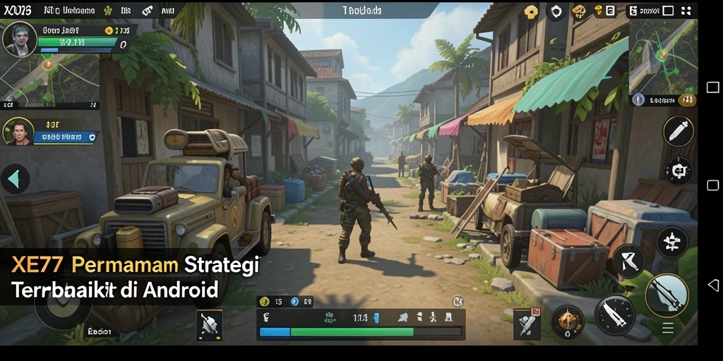 Tampilan menarik dari gameplay dan strategi dalam XE77.