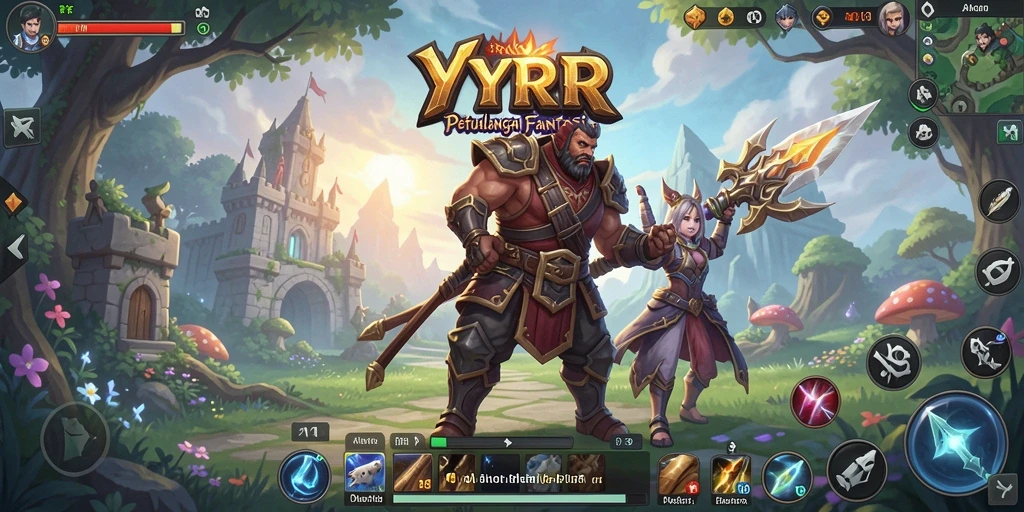 Tampilan gameplay YYRR yang epik dalam pertempuran ARPG.